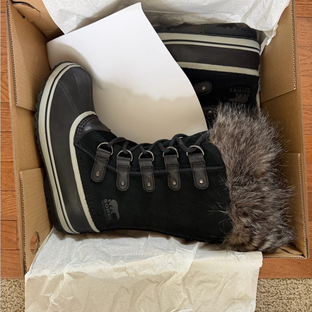 SOREL Joan of Arctic Waterproof Boot Women's Size 10 Black Quarry - Picture 12 of 13